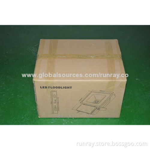 80W LED Floodlight, 80-110lm/W, 85-265V AC/12V DC, 72-hour Aging Time, CE/RoHS Mark, ISO9001 Factory
